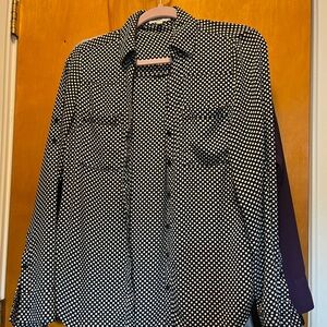 Express Black and White Polka Dot Blazer